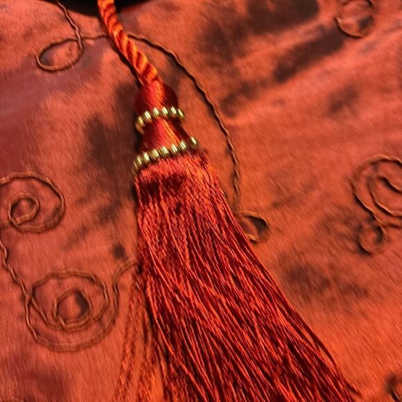 CHRISTMAS STOCKING Satin Soutache Embroidered 20" Elegant Tassel NWOT - Picture 6 of 7